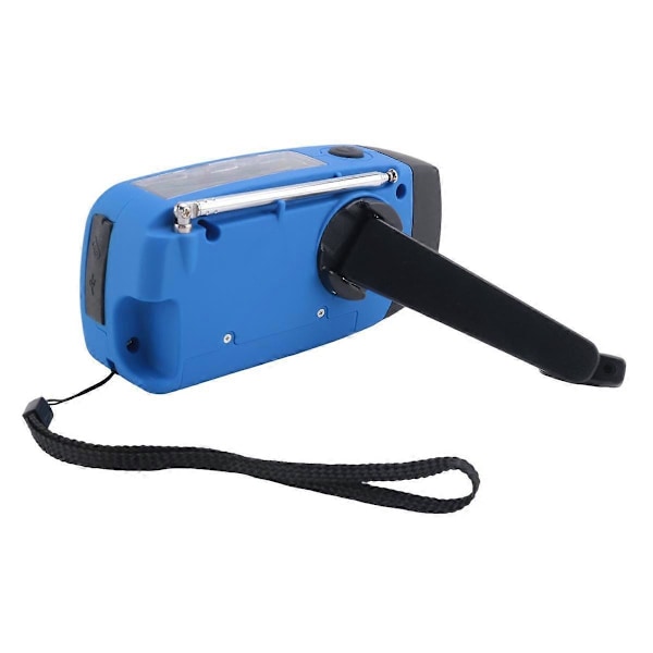 Solcellsdriven Handvevradio 2000mAh AM/FM/ Väderradio med LED-ficklampa USB-laddare Nödradio
