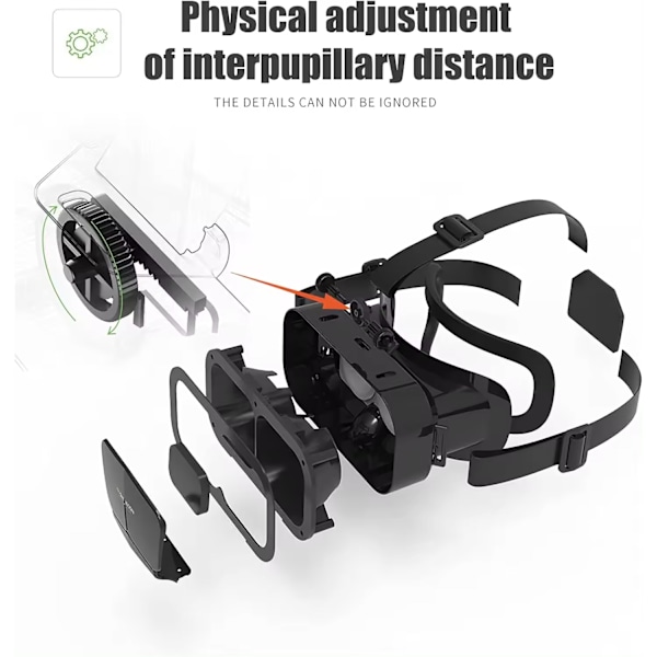 3D VR Virtual Reality Briller, Nyd de Bedste Spil og Videoer (Med Bluetooth Controller), Kompatibel med 3,5\" - 7,2\" Telefoner