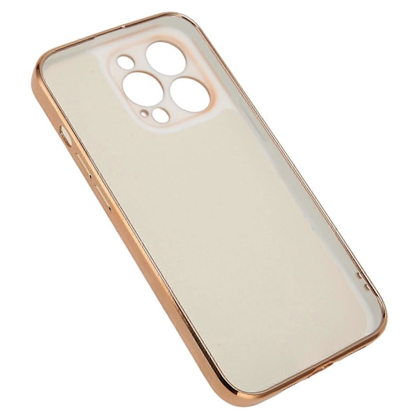 Mobiltelefon Skal Rose Guld Elektroplateret Ring Telefonetui Damer Ultra Tynd Blød TPU Telefon Cover til iPhone 13 Pro Hvid