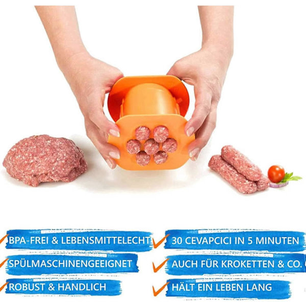 7 Pølse i én tryk Pasta Kugler Hurtig Prototyping Køkken DIY Gadget Manuel Pølse Kød Strimler Presser