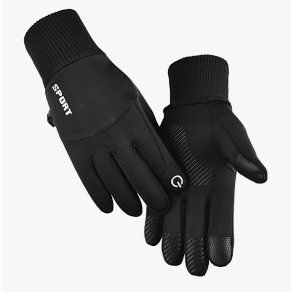 Vinterhandsker til mænd og kvinder - Varme, vindtætte og vandtætte til kørsel, løb og skiløb Black