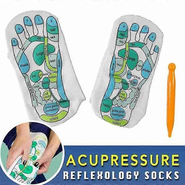 2 Par Massage Strumpor Med Akupunkturpunkts Penna Fysioterapi Massage Lindra Trötta Fötter Reflexologi Strumpa Fotvårdsverktyg
