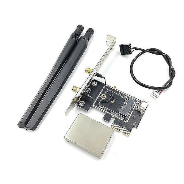Ngff M2 Trådløst Kort Til Pci-e Pcie Desktop Bluetooth Konverter Adapter Med 2 Ac Antenne Kompatibel