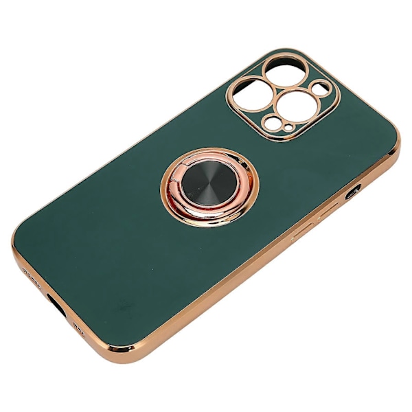 Matkapuhelimen kuori Rose Gold -sähköpinnoitettu rengaskuori Naisille Ultraohut Pehmeä TPU-puhelimen suojakotelo iPhone 13 Pro:lle Tummanvihreä