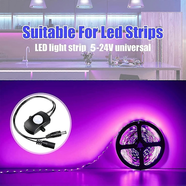 1 Stk. Mini PIR Bevægelsessensor Kontakt, DC 5-24V 5A Tilstedeværelsessensor Kontakt Til LED Strip Lys