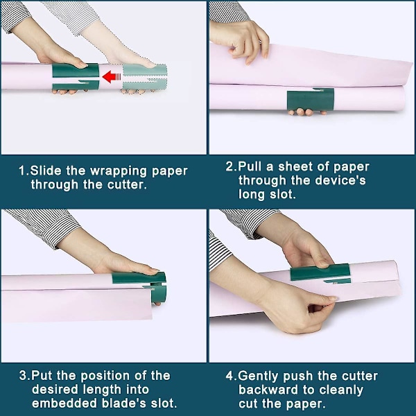 Innpakningspapirkutter, innpakningspapirtrimmer DIY håndlaget kutter papir kutting verktøy, julegave ferie innpakningspapirkutter