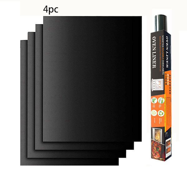4 st Ugnmattor Mikrovågsugnsmattor Glasfiber Högtemperaturbeständiga Icke-klibbiga Grillmattor 4 pcs