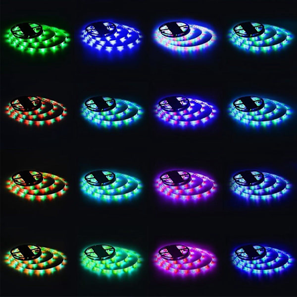 10M LED-valonauha RGB 3528 600 LED Joustava valonauha 44 näppäimen kaukosäätimellä + ohjain