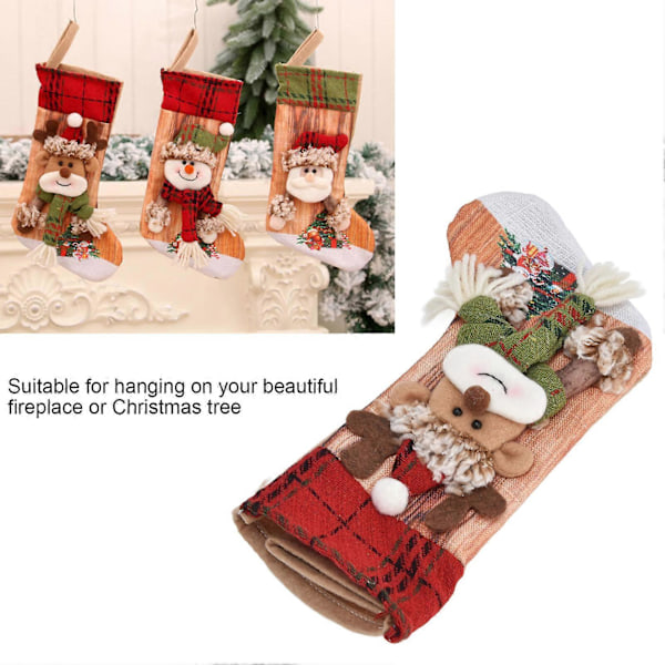 Julstrumpa 3D-tryckt Julstrumpa Presentpåse Ornament för Julgran Spis Hängande Rensa