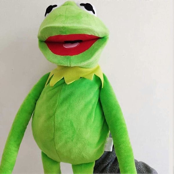 Froskehånddukke, Frosk i Plysj, Muppet Show, Myk Froskehånddukke, Perfekt for Rollespill - Grønn, 60cm