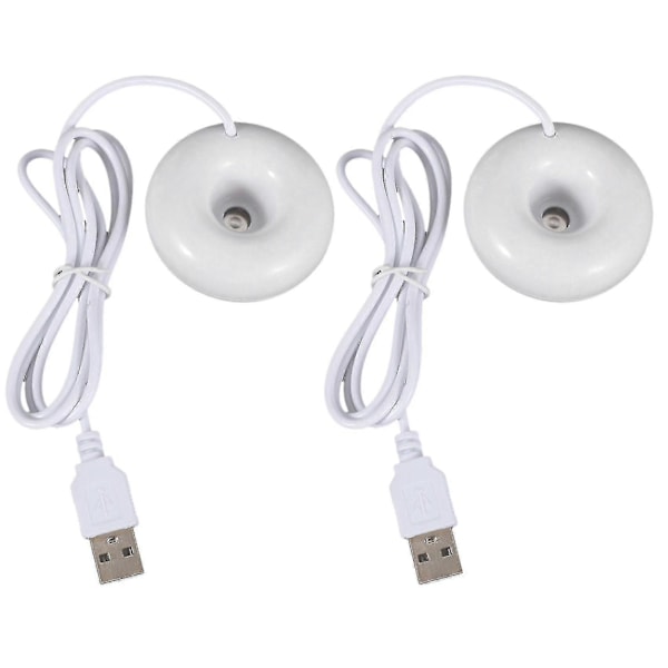 2x Hvid Donut Luftfugter Usb Kontor Desktop Mini Luftfugter Bærbar Kreativ Luftrenser Hvid