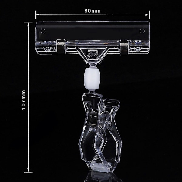 25-pack Plastroterande Skyltklämmor Varuklämmor Displayklämmor Stativ, Transparent