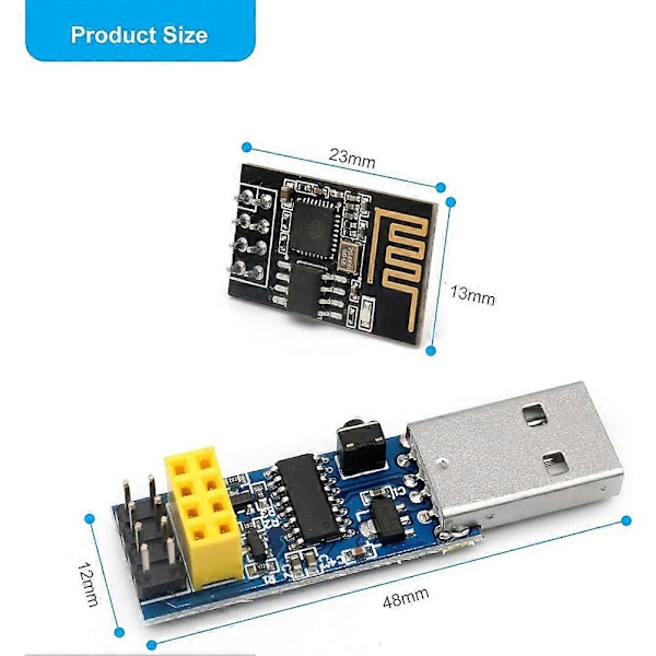 USB-ESP8266 Breakout CH340C ESP-01 ESP-01S Prog WiFi Ohjelmoija Latausadapteri Nollauspainikkeella