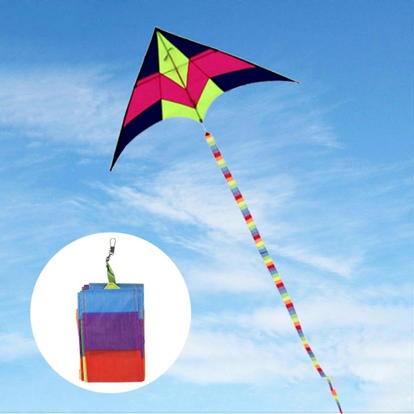 Super Nylon Stunt Kite -häntä Sateenkaari Linja Leijakiteen Tarvike Lasten Leikki