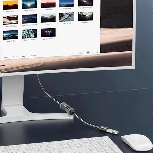 USB3.0 Forlængerkabel med Strømknap 5Gbps Dataoverførsel Han til Hun Forlængerledning 1m til Tastatur Strømafbryder B