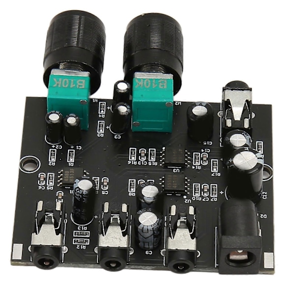 2 in 2 ut Ljudmixer Professionell Volymkontroll Lågbrus Stabil 2-vägs Stereomixer