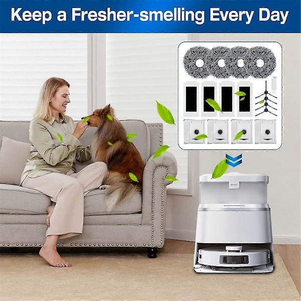 DEEBOT T30 Omni / T30 PRO Omni -robotti-imurin sivuharja, HEPA-suodatin, moppi-liina ja tarvikkeet