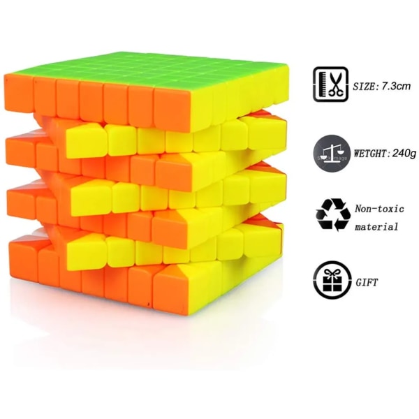 Rubikin kuutio 7x7 ei tarroja, 7x7x7 3D-lelut lapsille