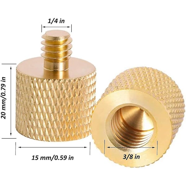 Kamera skrueadapter skrueadapter 3/8\" til 1/4\" gevind skrueadapter messing til stativ kameraer fotografiske monopoder kuglehoveder blitzbeslag