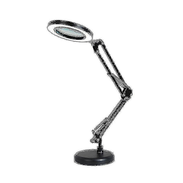 Suurennuslasi 64 LED-valolla, pöytälamppu, 8-kertainen suurennos, 10 säädettävää kirkkaustasoa, himmennettävä