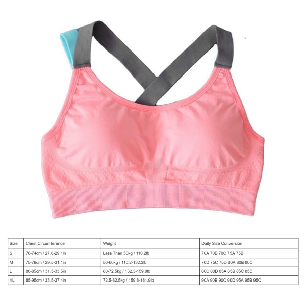 YO Dame Running Fitness Yoga Seamless Bra Low Impact Back Sports Comfy Bra Vest for Exercise Pink M