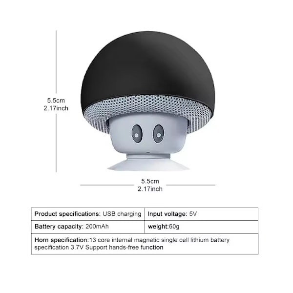 Kreativ bärbar Bluetooth-högtalare mini sugkopp smarttelefon svampformad subwoofer gränsöverskridande barns gåva Blue