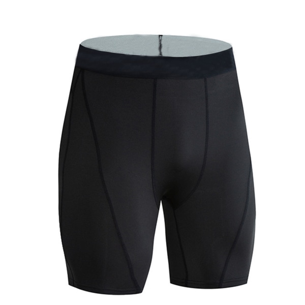 YO Män Korta Leggings Polyester Elastisk Snabbtorkande Män Sportbyxor för Sport Basketboll Fotboll Svart XL