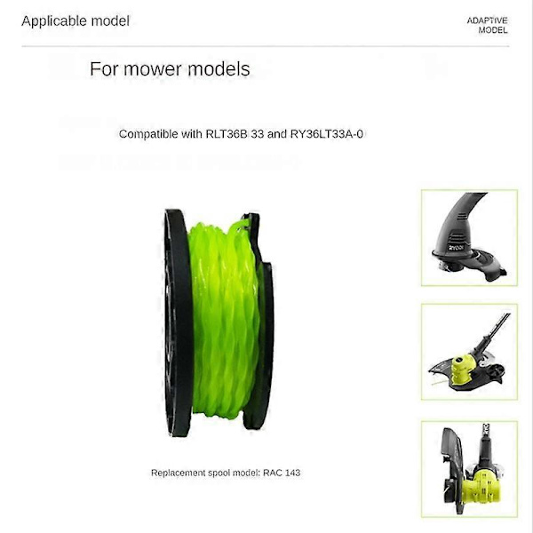 3 Pack Gräsrepp för Gräsklippare RAC143 Gräsklippare Repp Spole