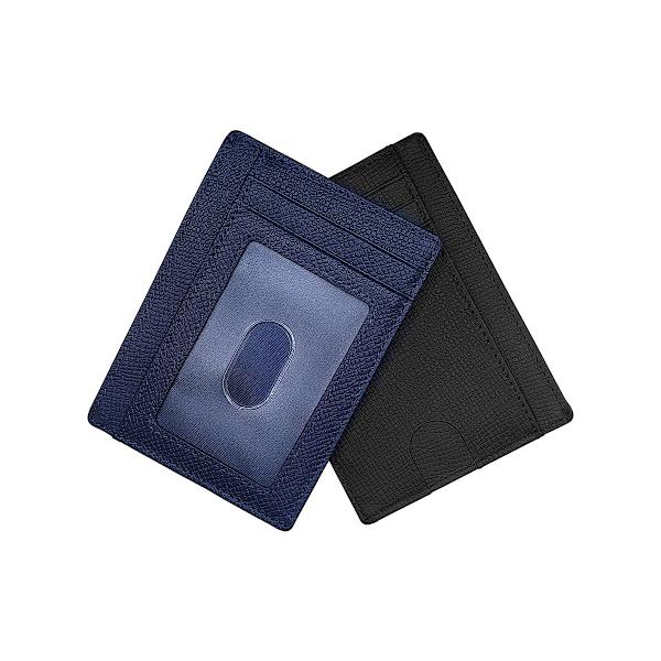 Äkta läder kortfodral med flera kortfack RFID stöldskydd kortfodral för män och kvinnor, bärbar ID-hållare, ko-läder fickplånbok