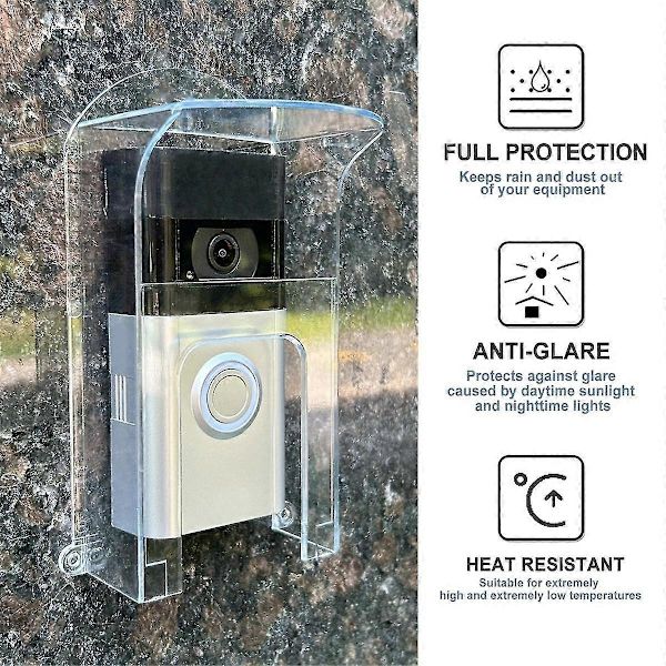 Transparent Plast Dörrklocka Regnöverdrag Passar Ring Modeller Dörrklocka Vattentät Skyddssköld Videodörrklockor