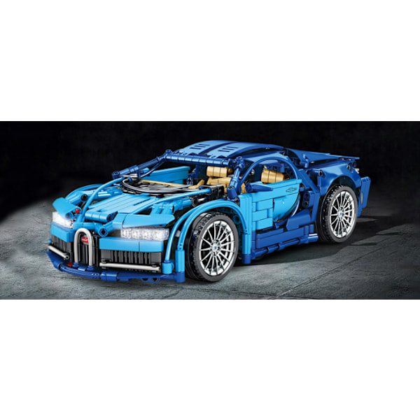 Statisk 1:14 Bugatti sportsvogn high-end samlebyggesæt Blue