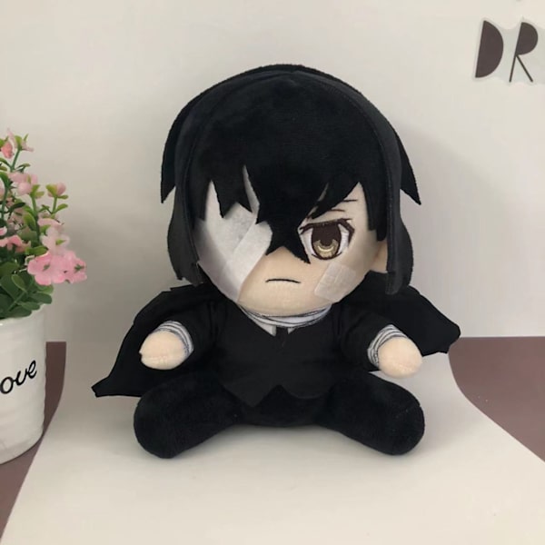 Plush Anime Bungo Stray Dogs Plussjfigur Putestøtte Dazai Black