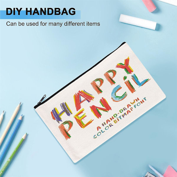 10 stk. Canvas Makeuptasker Canvas Lynlåssposer Blyantsæt DIY Håndværk Tasker til Rejser DIY Håndværk S