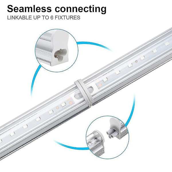 T5led Ultrafiolett Rørlys 395nm Uv Led Rørlampe Svartlyslampe Med EU-Plugg For Ktv Bar Fest (0.3m/6w)