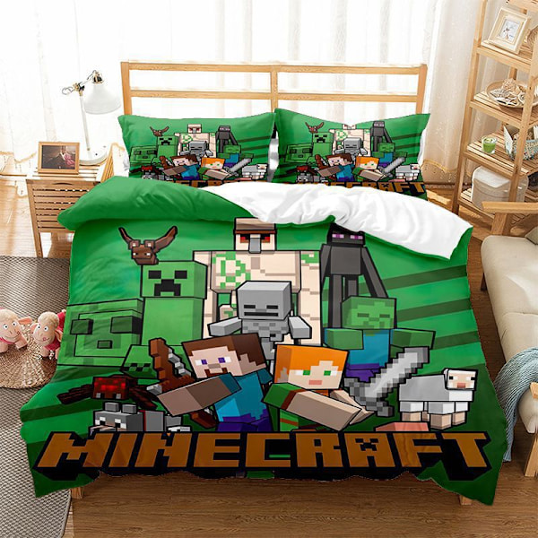 Minecraft 3-delad täcke-set, 180x200cm F