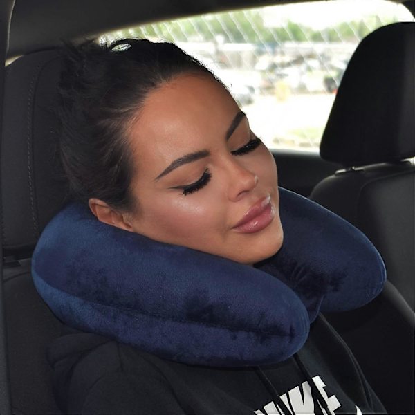 Blød Mikrofiber Nakkepude, Nakkepude til Flyrejser, Bærbar Pude, Hvilepause Søvn