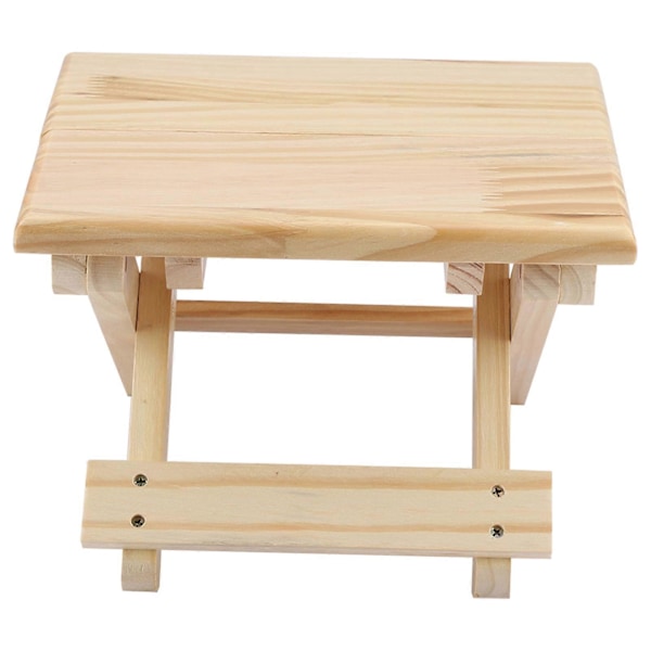 Fällbar liten fyrkantig bänk i massivt trä, lantlig stil, ergonomisk design, fint utförande