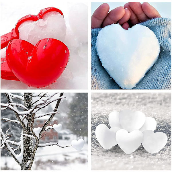 3 st Snöbollstänger, Bolltillverkare, Snöhjärtatänger, Kärlekssnölekstänger, Snöbollar utomhus Sandspele utomhus Barnleksak