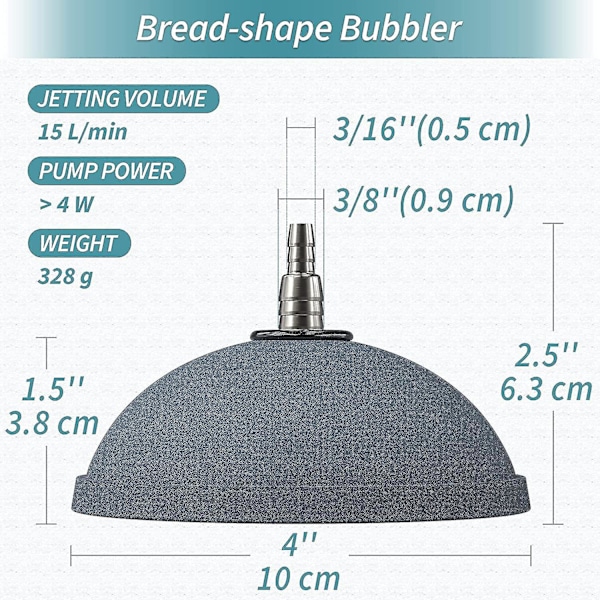 Akvarium 10cm Luftsten Bobler Diffuser Utgivelsesverktøy For Luftpumper Fiskekummer Bøtter Dammer Og Tanker Dwc-2 Pakk