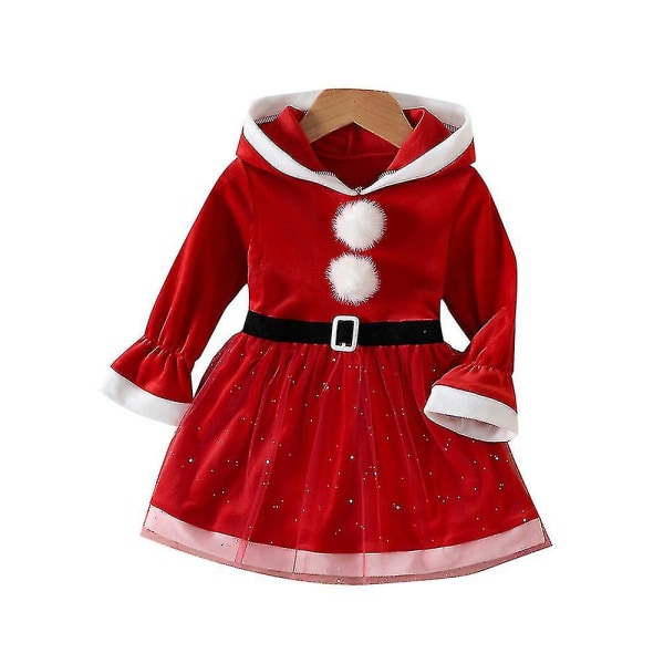 Julekone Julemandskostume Børn Piger Julefest Fancy kjoler 1-6 år_z Red 1-2 Years