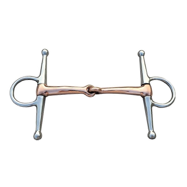Full Cheek Rustfritt Stål Hesteutstyr Fleksibel D-Ring Løs Sett Bissel Dobbel Ledd Kobbermunnstykke 135MM