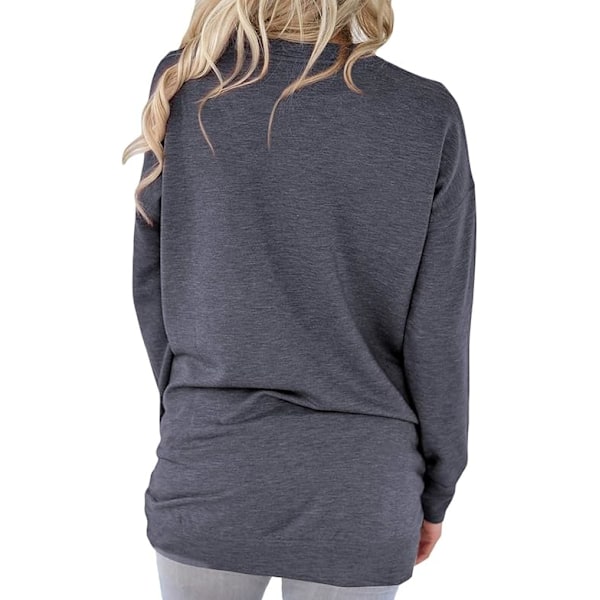 Dame Mama Bear Trøje med Rund Hals, Oversized, Langærmet, Lommer