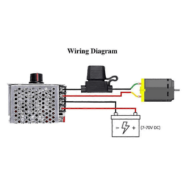 7-70v 30a PWM DC Motor Hastighetsregulator Bryterkontroll 12v 24v 36v 48v Med 30 Amp Sikring