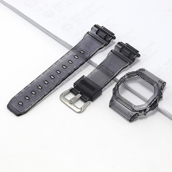 Hartsband i Resin för Gasioak DW5600 Transparent Bezel för G-5000 GW-M5610 G-5600 Klockarmband+Fodral Ersättning Refit Armband