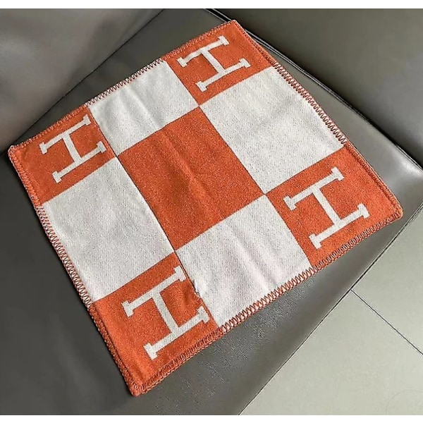 H-kudde Nordisk modell rum lunchpaus soffa kudde bil midja ryggkudde ull stickad kudde - orange