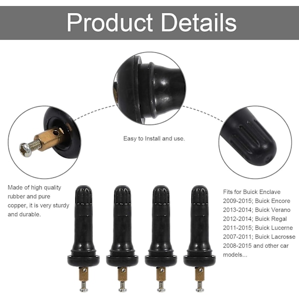 4 st Trycksensor, TPMS Däcktrycksövervakningssystem Stamventilsensor