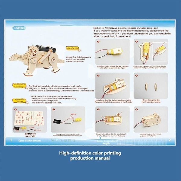 DIY Ankylosaurus Dinosaurietillverkning Uppfinning Handgjorda Material Montering Dinosaurie Modellpussel Lear