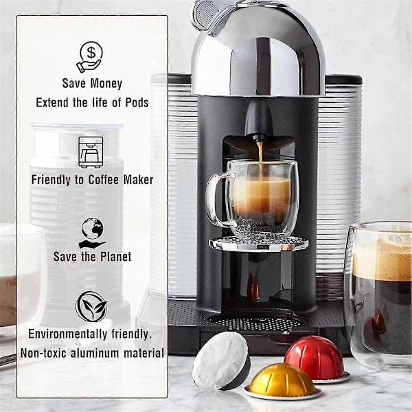 Aluminiumfolie Lock för Återanvändbara Kapslar - för Vertuoline och Vertuo - Återanvändbara Kaffepodöverdrag (1