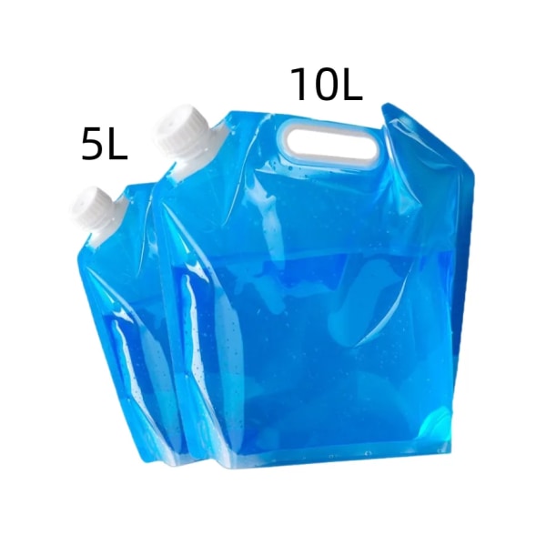 5/10L retkeilyvesipussi Kannettava kokoontaitettava vesiämpäri iso vesisäiliö ulkomatkoille kokoontaitettava laukku, voi retkeilytarvikkeita Normal 10L Blue