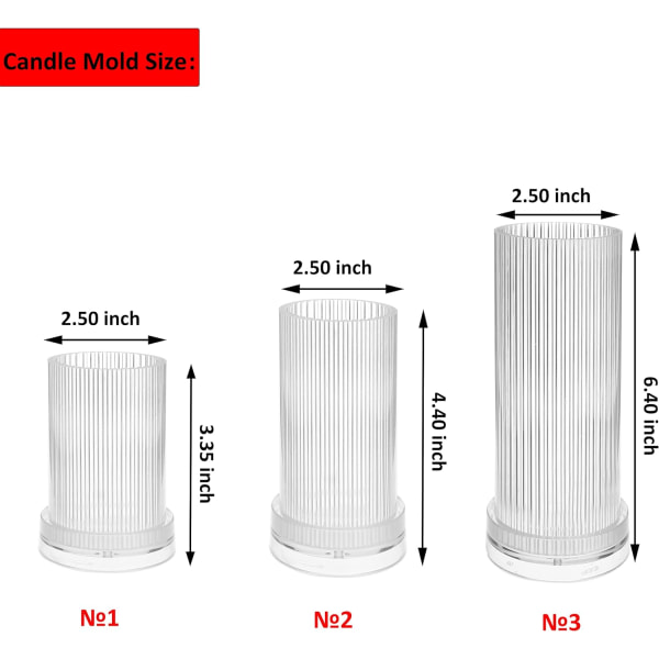 3ST Stripe Pillar Molds - Molds i plast Kit-1(3pcs ribbed pillar